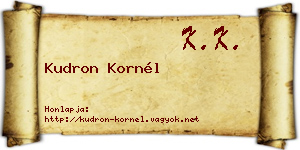 Kudron Kornél névjegykártya