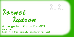 kornel kudron business card